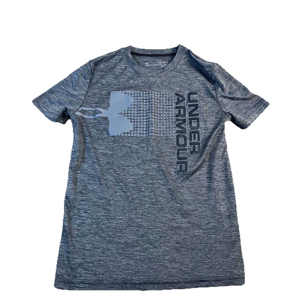 Under Armour Boys Short Sleeve HeatGear Loose Fit Gray Shirt YM Youth Medium